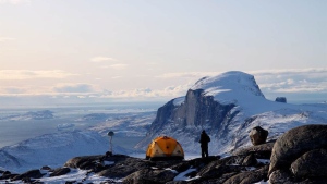 In this photo provided by Michael Bevis, The Ohio State University, the Greenland Global Positioning System (GPS) Network (GNET) in Greenland. Greenland is losing about 40 trillion pounds more ice a year than scientists had thought, according to a new study that uses GPS to help estimate how much is melting there.(Michael Bevis/The Ohio State University)