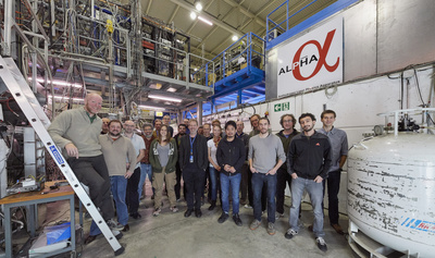 The ALPHA collaboration, in an experiment done at the CERN particle physics laboratory in Geneva, Switzerland, used a laser to observe and measure the optical spectrum of an antihydrogen atom. The collaboration includes about 50 scientists — about one-third from Canada — from 14 institutions in seven countries. Photo by Bryce Maximilen, CERN