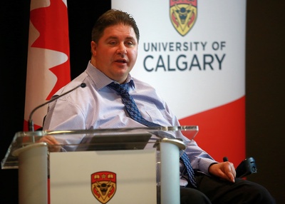 Minister Kent Hehr announces Canada Foundation for Innovation funding for University of Calgary researchers. Photo by Colleen De Neve, for the University of Calgary